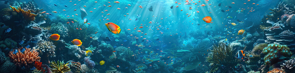 Fototapeta na wymiar Marine Marvels Showcase: Capturing the Beauty and Intrigue of Underwater Life