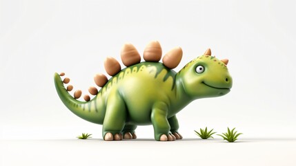 Cute and colorful 3D illustration of a friendly dinosaur. Perfect for children's books, games, or animations.
