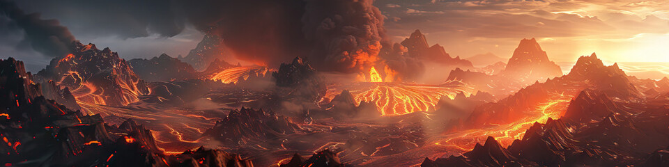 Volcanic Wonder Expedition: Unveiling the Power and Intrigue of Earth's Volcanic Landscapes - obrazy, fototapety, plakaty