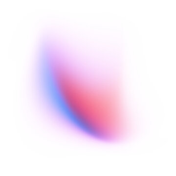Blurry gradient shape on transparent background