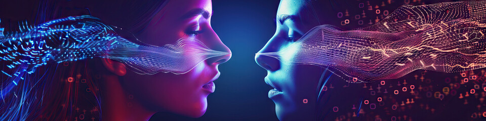 Fototapeta premium Beyond Boundaries: Exploring Advanced Dialogues for Enhanced Human-System Synergy