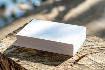 blank white Business card with shadow mockup . ai generated