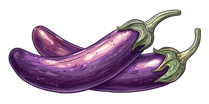 A digitally illustrated image of an eggplant depicted as an elegant regal prince against a clean white background