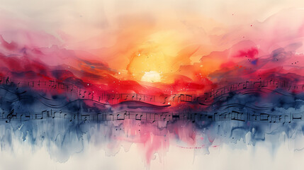 abstract colorful background musical notes