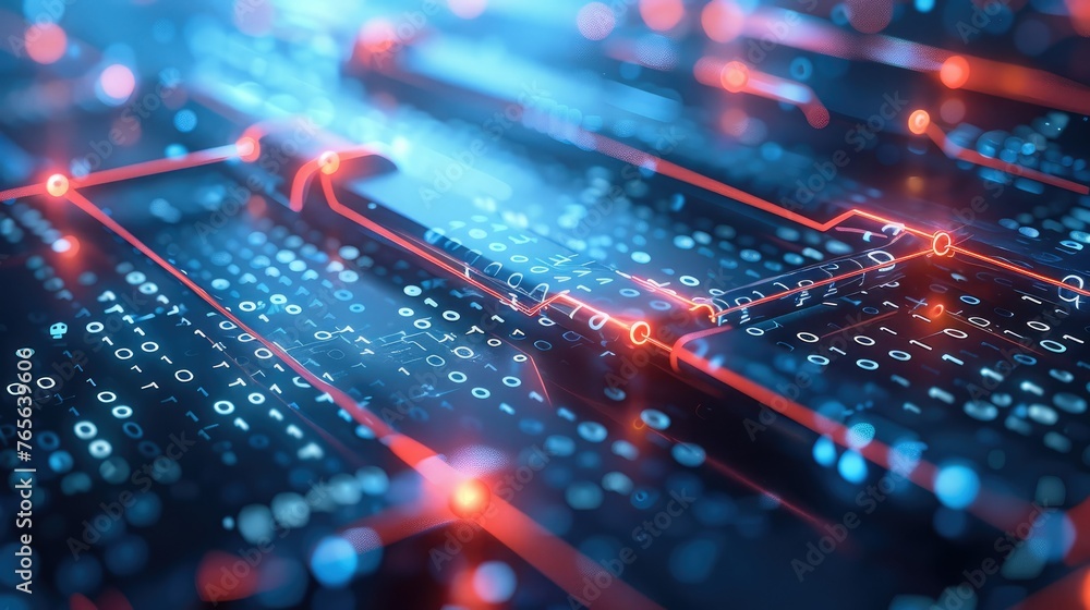 Leinwandbilder a blockchain smart contract, futuristic contract. generative ai.