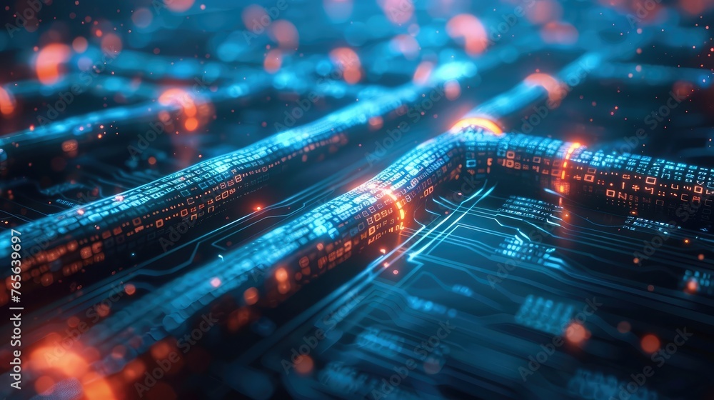 Leinwandbilder a blockchain smart contract, futuristic contract. generative ai.