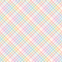 spring plaid or checked pattern, pastel easter plaid Rainbow Plaid Seamless Pattern Colorful plaid repeating seamless illustration suitable for fashion, interiors, Easter, baby shower decor.
