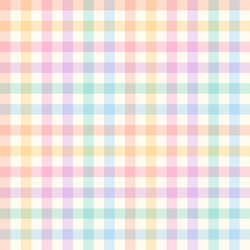 spring plaid or checked pattern, pastel easter plaid Rainbow Plaid Seamless Pattern Colorful plaid repeating seamless illustration suitable for fashion, interiors, Easter, baby shower decor.