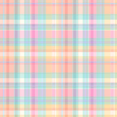 spring plaid or checked pattern, pastel easter plaid Rainbow Plaid Seamless Pattern Colorful plaid repeating seamless illustration suitable for fashion, interiors, Easter, baby shower decor.