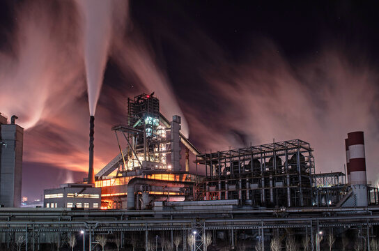 Winter Night at Steel Works