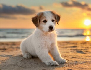 puppy on the beach