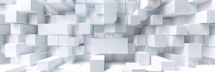 Abstract white background with cubes and blocks. Vector illustration. 3d   white cube boxes and square elements for presentation design. banner
