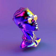 3d holographic rapper  - obrazy, fototapety, plakaty