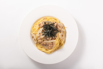 蓮根とツナの和風パスタ