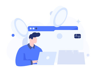 Internet financial management investment flat vector concept operation hand drawn illustration
