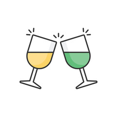 Color Line Champagne vector icon