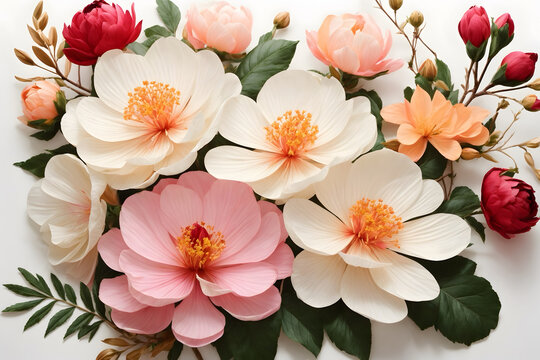 Mesua ferrea flowers with an isolated background