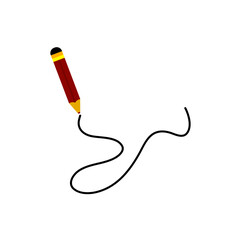 Cartoon pencil line pattern. Vector illustration