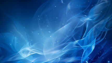 Blue abstract background with smooth gradient and bright sparkles.