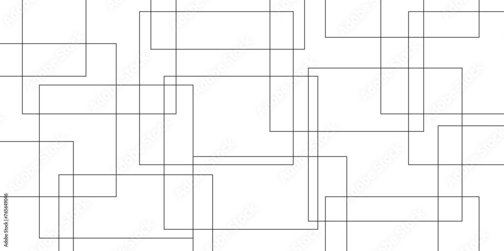 Poster abstract seamless random geometric black square lines pattern on a transparent background design. ab