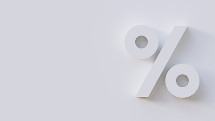 Seasonal sales background with percent discount symbol. Percentage sign on white background.