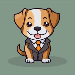 cute dog business cartoon vec...