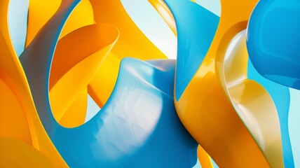 abstract fluid and liquid background in blue and orange color.