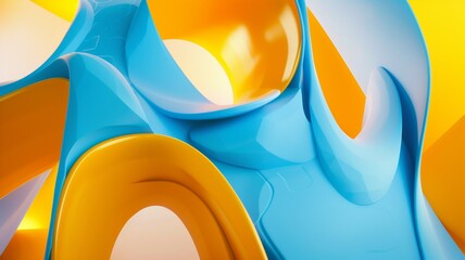 abstract fluid and liquid background in blue and orange color.