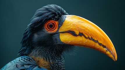 Obraz premium African hornbill in profile its distinctive beak eye-catching