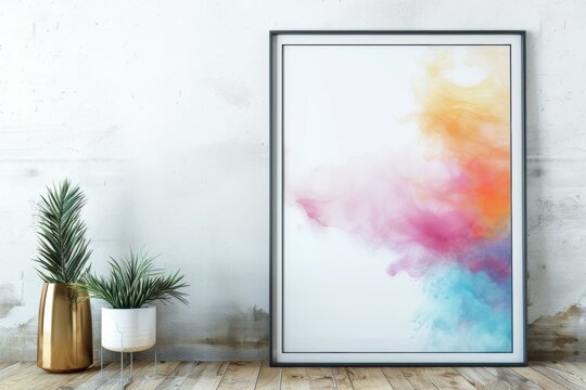 pink and blue poster mockup
