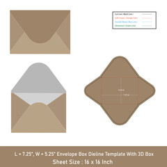 Simple Envelope dieline template, vector design