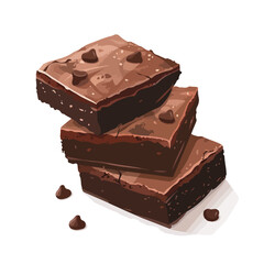 Gourmet chocolate brownie slices a sweet snack icon