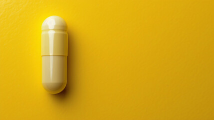 pill on solid yellow background with copy space