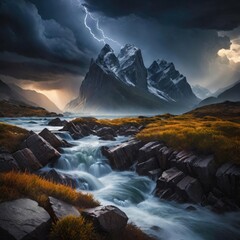 Fototapeta premium sunrise over the mountains