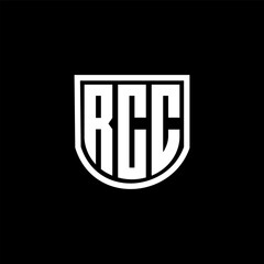 RCC letter logo design with black background in illustrator, cube logo, vector logo, modern alphabet font overlap style. calligraphy designs for logo, Poster, Invitation, etc.