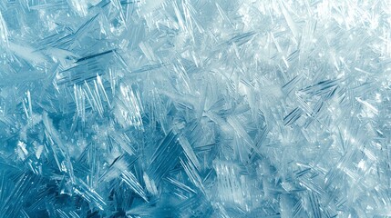 Background texture of ice crystals on a frozen window.