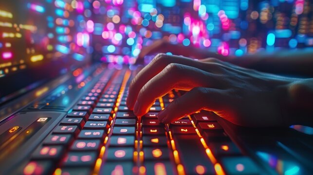Programmer Typing New Lines of HTML Cod