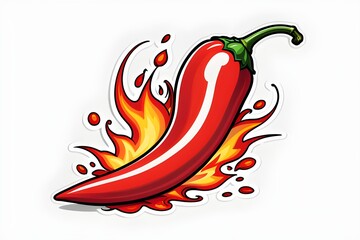 red hot chili pepper on white background