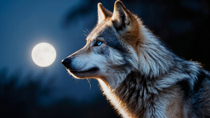 Obraz premium wolf in the night