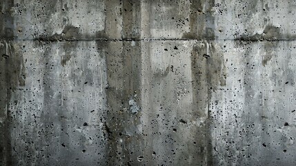 Grunge concrete wall with a lot of small holes and cracks. The wall is painted in gray and has a rough texture. - Powered by Adobe