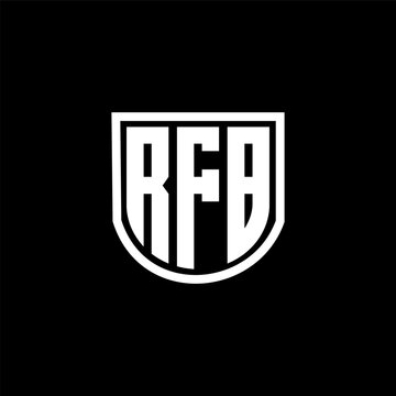 RFB letter logo design with black background in illustrator, cube logo, vector logo, modern alphabet font overlap style. calligraphy designs for logo, Poster, Invitation, etc.