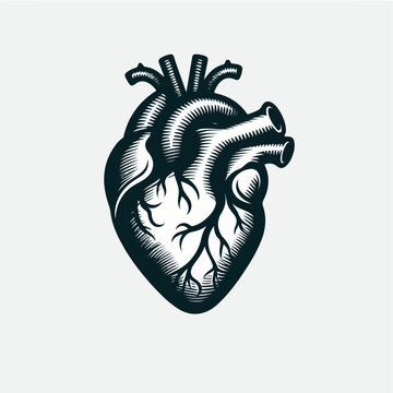 heart icon in flat style isolated vector illustration on white transparent background