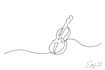 continuous line vector illustration design of violin musical instrument