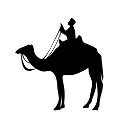 The man riding camel silhouette