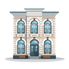 Isolated building with windows design flat vector i