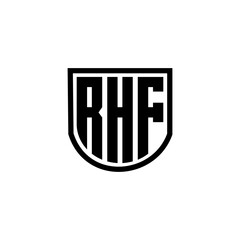 RHF letter logo design with white background in illustrator, cube logo, vector logo, modern alphabet font overlap style. calligraphy designs for logo, Poster, Invitation, etc.