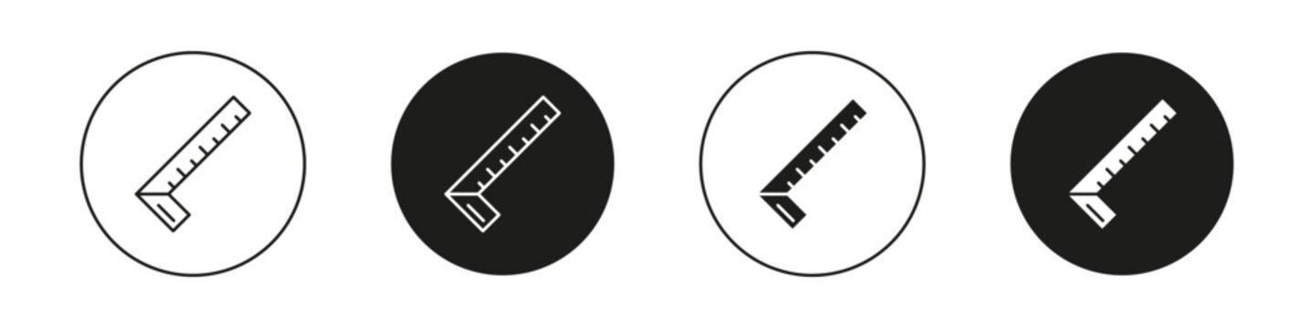 Carpenter ruler icon set. measure instrument tool vector symbol. furniture manufacture measurement ruler sign.