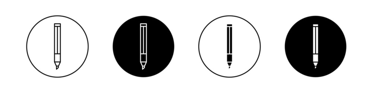 Marker icon set. office highlighter pen vector symbol. important notes text highlight marker sign.