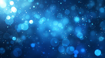 abstract blue background, blue glitter, shiny background with blurred bokeh, winter wallpaper
