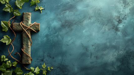 border background with copy space about good friday  - obrazy, fototapety, plakaty
